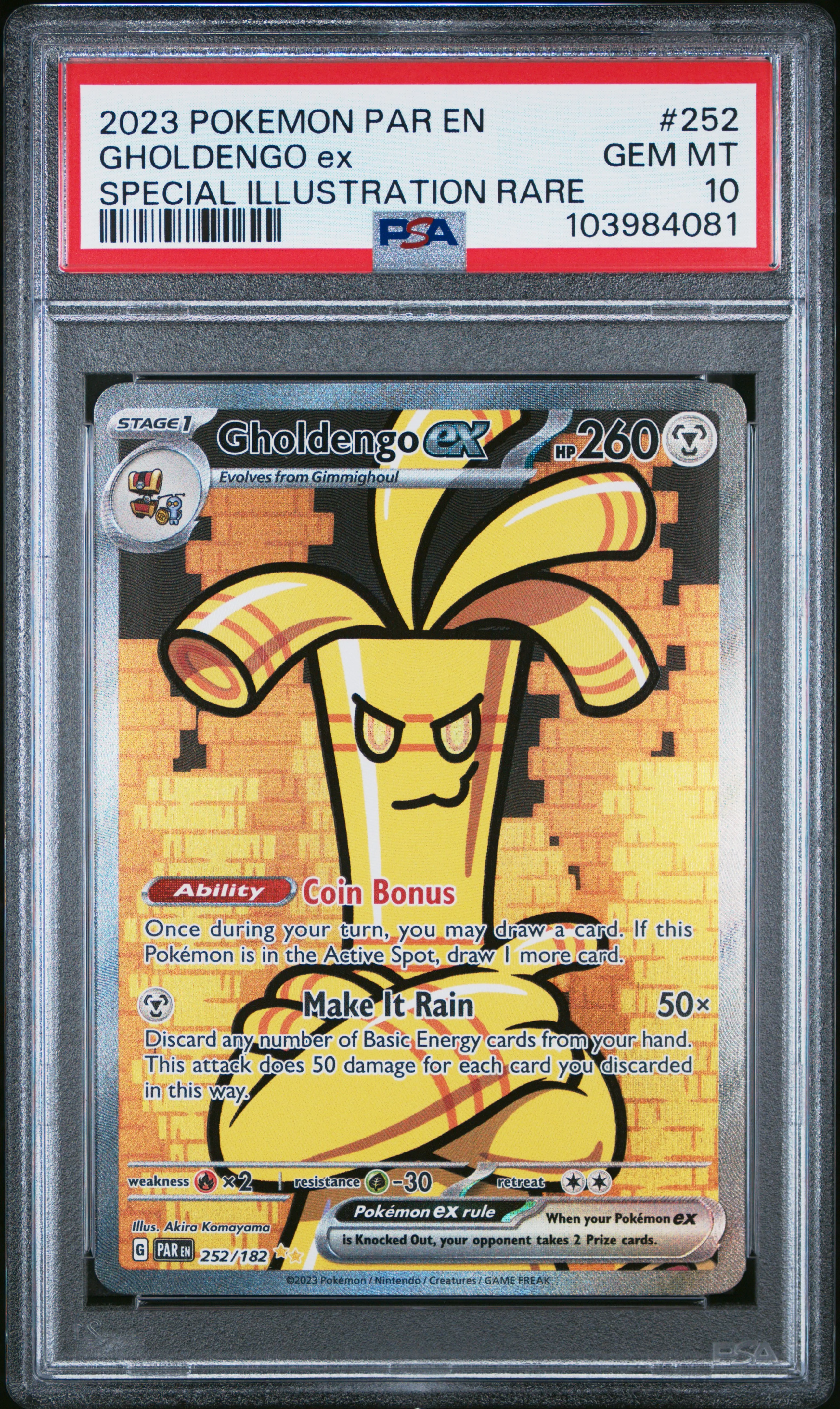 PSA 10 - Paradox Rift - Gholdengo Ex #252