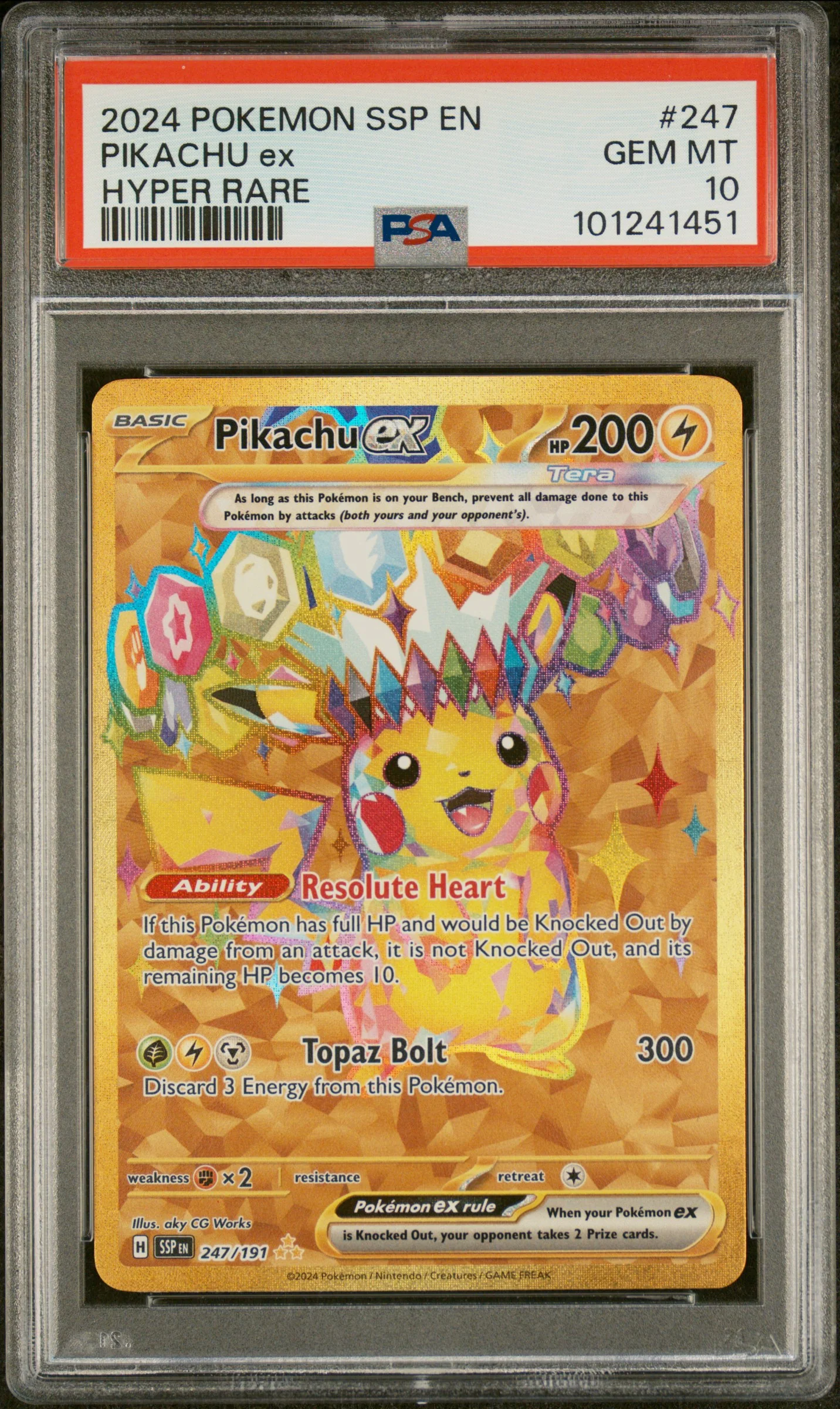 PSA 10 - Surging Sparks - Pikachu EX #247