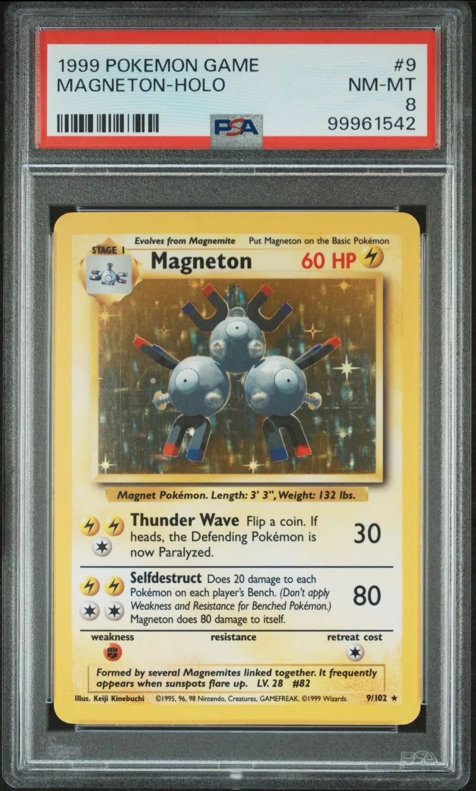 PSA 8 - Base Set - Magneton Holo #9