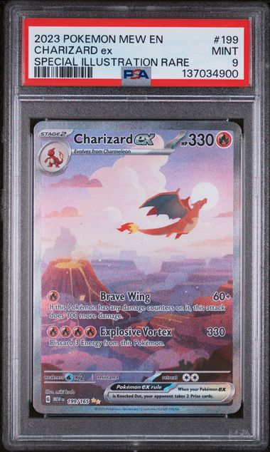 PSA 9 - Pokemon 151 - Charizard ex #199